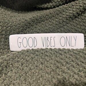 Rae Dunn "Good Vibes Only" Desk Office name plate